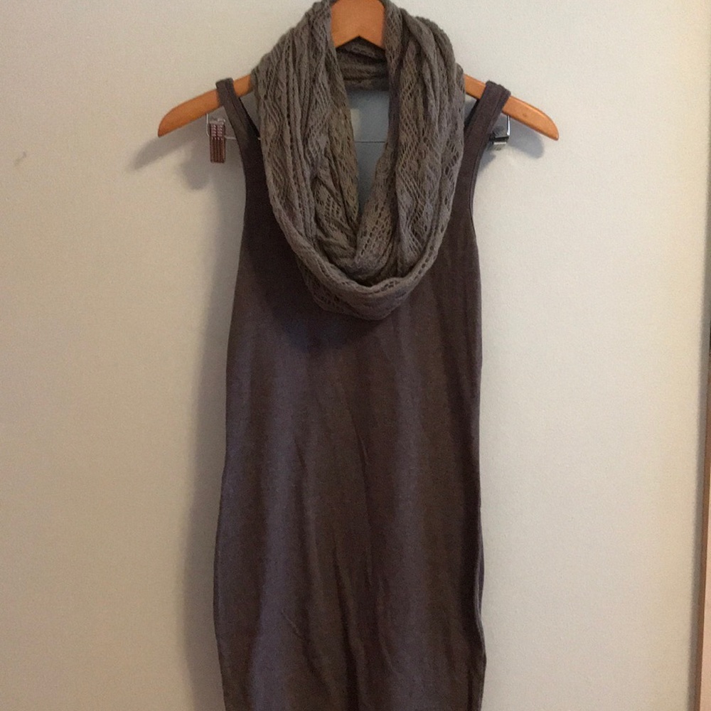 Tank top dress and infinity scarf
